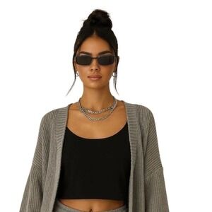 Reformation Cozy Black‎ Crop Tank